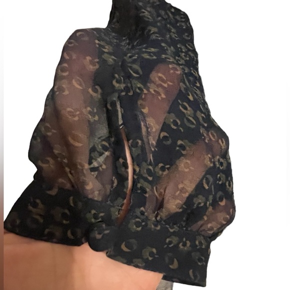 🔥⚫️NEW Eshakti sheer blouse size 2X (fits like an XL). Great detailing! - Picture 5 of 9